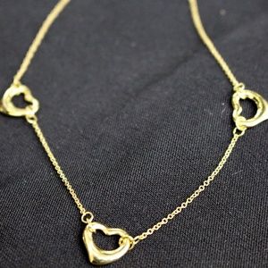 TIFFANY & CO ELSA PERETTI 18K YG TRIPLE OPEN HEART